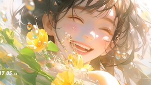 夏日微笑女孩