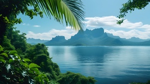 绿色大自然风水山水湖泊风景03