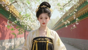 花漾壁纸宫墙花影