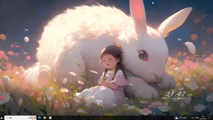 月光兔和小女孩