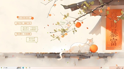 简约古风文艺暴富发财喵主题