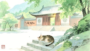 古风幽静庭院