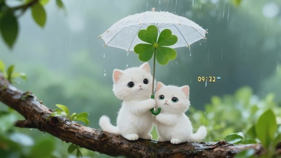 躲雨的猫咪