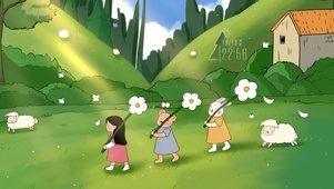 治愈青草地玩耍