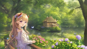 荧光可爱森林女孩