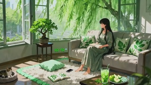 护眼窗外的垂柳