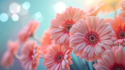 4K 朝阳下的花朵 会呼吸的花