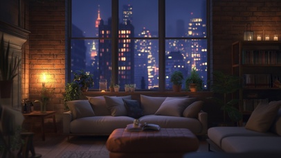 4K 城市风光 温馨卧室