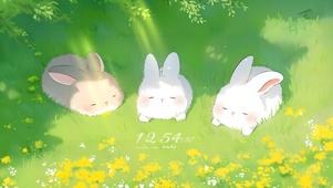 软萌晒太阳兔兔