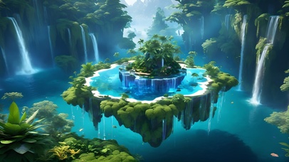 森林中的浮空小岛