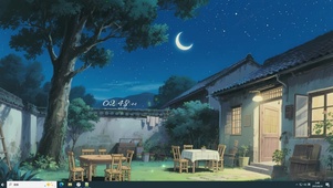 江南夜晚小院