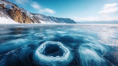 冬季贝加尔湖冰面