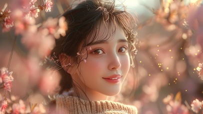 4K 花中仙子 回眸一笑百媚生