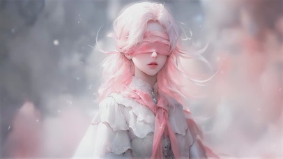 粉色-蒙眼少女