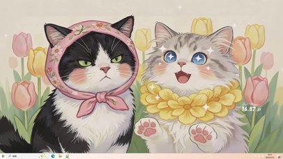 可爱郁金香猫咪