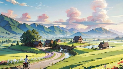 夏日乡下小路骑行