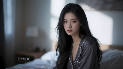 港风气质长发美女