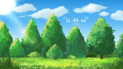 唯美治愈蓝天白云树林