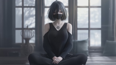 瑜伽口罩美女