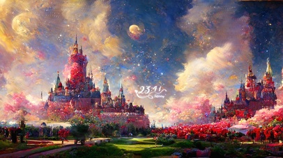 4k 唯美梦幻花花园城堡