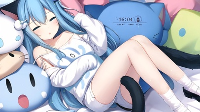 可爱猫耳可爱睡颜女孩