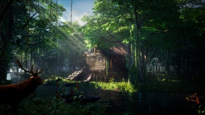 4K治愈护眼雨天丛林木屋