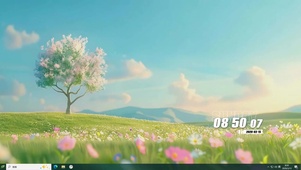 护眼白云树木桌面主题