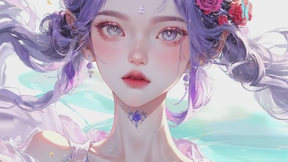 紫发双马尾女孩