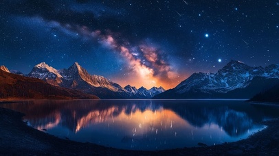 唯美炫酷星空湖泊