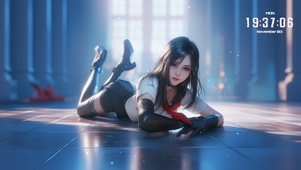 霞未散已驻她眉间