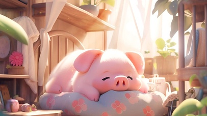 超可爱猪猪睡觉