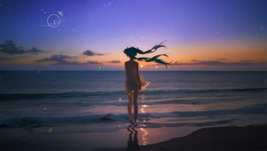 唯美海边少女