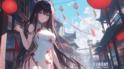 长发气质旗袍小萝莉