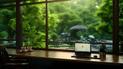 清新护眼山中绿叶