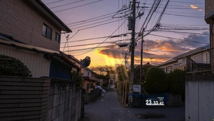 4K 唯美夏日黄昏村庄小路