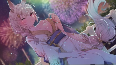 浪漫烟火下的女孩