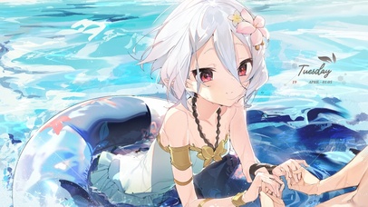 4K 盛夏泳池少女