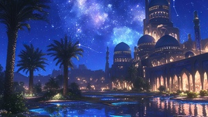 繁华宫殿夜景