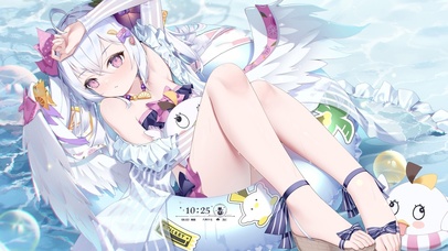 夏日泳池天使可爱少女