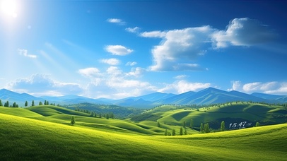 小清新草地护眼