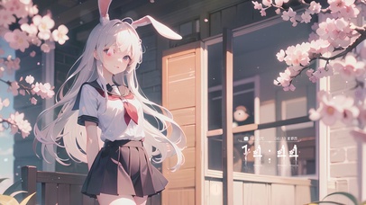 可爱jk兔耳少女