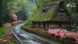 小雨竹林小屋