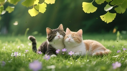 两只休息的小猫