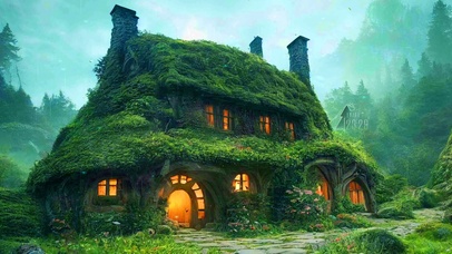 4k 治愈护眼雨天霍比特小屋