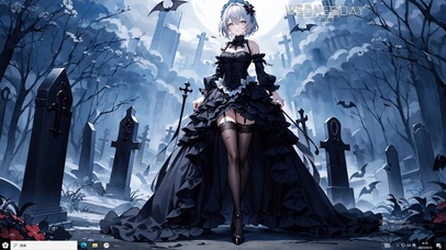 4k黑丝晚礼服墓地深色美少女