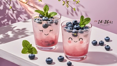 清凉蓝莓冰饮	