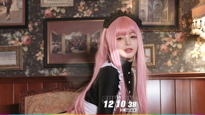 高清粉红发cos美少女