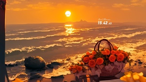 海边落日玫瑰