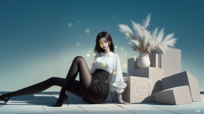 她的身影如烟雾般飘渺