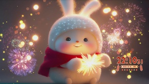 新春烟花可爱兔兔